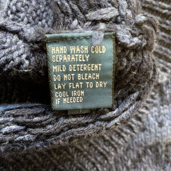 VTG Polo Ralph Lauren Sweater Mens M Blue Fair Isle Silk Linen Cotton Knit 90s - Picture 6 of 7